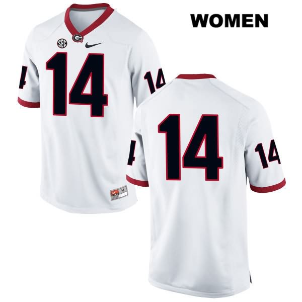Georgia Bulldogs Women's Trey Blount #14 NCAA No Name Authentic White Nike Stitched College Football Jersey DXS4756HW